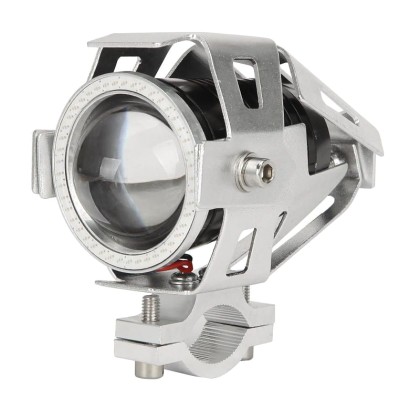 U7 Silver Motorcycle Spotlight LED Driving Light with DRL Functi
