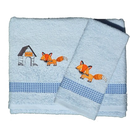 Σετ βρεφικές πετσέτες 2 τεμ. FOX BLUE 1811, MORVEN