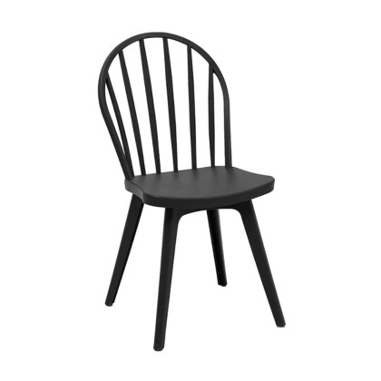 Καρέκλα Πολυπροπυλενίου 4τμχ Mirella Oval Μαύρο 47Χ54Χ91εκ.