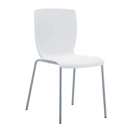 Καρέκλα Πολυπροπυλενίου Μέταλλο 6τμχ Mio White 47Χ50Χ80εκ.