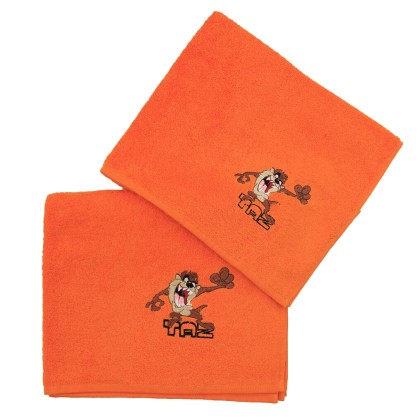 Σετ πετσέτες παιδικές 2 τεμ.ΤΑΖ, Viopros (Πορτοκαλί, ΣΕΤ 2 ΤΕΜ)