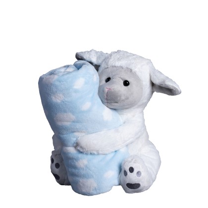 Κουβέρτα  fleece αγκαλιάς (80Χ120)  SHEEP BLUE, SILK FASHION