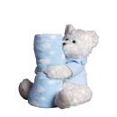 Κουβέρτα  fleece αγκαλιάς (80Χ120)  BEAR1 BLUE, SILK FASHION