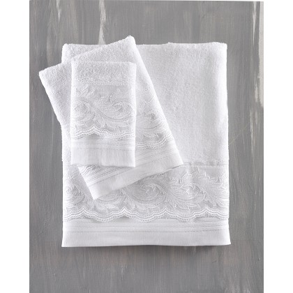 Σετ πετσέτες νυφικές 3 τεμ. ANIKA WHITE, RYTHMOS HOME