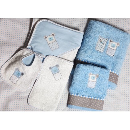 Σετ πετσέτες βρεφικές 2 τεμ. SUGAR FAMILY BLUE 1402, BABY STAR
