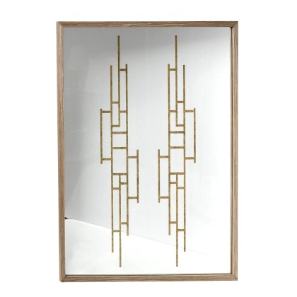 Καθρέπτης τοίχου με χρυσό decor (70Χ60) FEC104, ESPIEL