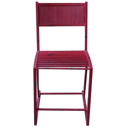 Καρέκλα μεταλλική κόκκινη (79.5Χ 58Χ40) BUR220, ESPIEL