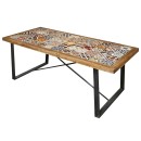 Τραπέζι ξύλινο με πλακάκια (195Χ90Χ77) SAZ105, ESPIEL