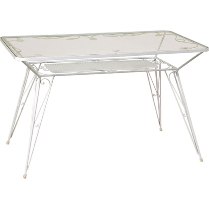 Τραπέζι παραλληλόγραμμο μασίφ με κρύσταλλο (140X70X73) 3771, LIA
