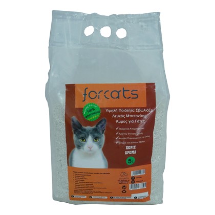 Άμμος Γάτας Forcats από Μπετονίτη Χωρίς Άρωμα 5L - 4.2 Κιλά