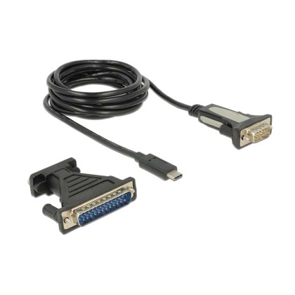 DELOCK Adapter από Serial DB9 RS-232 ή Adapter DB25 σε USB Type-