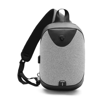 ARCTIC HUNTER τσάντα Crossbody XB0049-LG, tablet, αδιάβροχη, USB