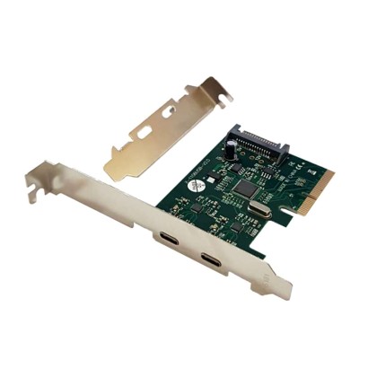 POWERTECH Κάρτα Επέκτασης PCI-e σε 2x USB 3.1 Type-C, Chipset AS