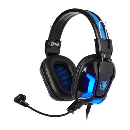 SADES Gaming Headset Element SA-702-BL, blue LED, 3.5mm, 40mm ακ