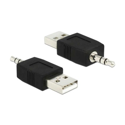 DELOCK Αντάπτορας USB 2.0 σε Stereo Jack 3.5mm 66069, μαύρο