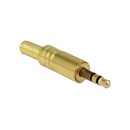 DELOCK Βύσμα 3.5mm Stereo, 3 pin, Bend Protection, Metal, Gold