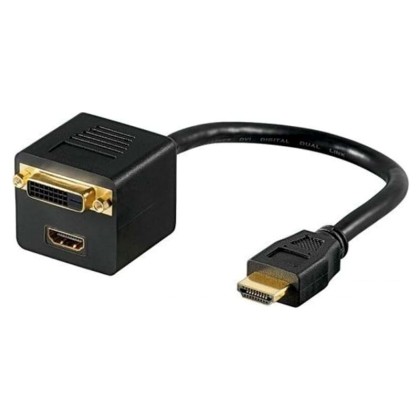 POWERTECH spliter HDMI M/DVI 24+1 F & HDMI F-0.20M