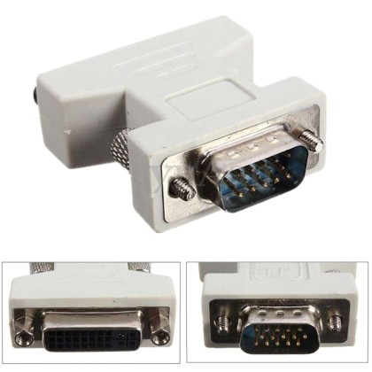 POWERTECH Adapter VGA 15pin male σε DVI-I 24+5 F,  συμβατό και μ