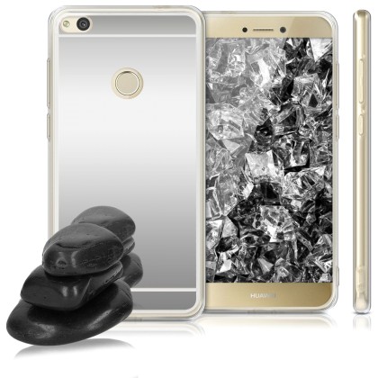Forcell Mirror Slim Fit Gel Case Θήκη Σιλικόνης Silver (Huawei P