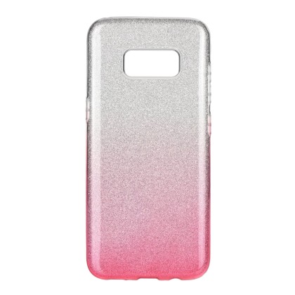 Forcell Glitter Shine Cover Hard Case Clear / Pink (Samsung Gala