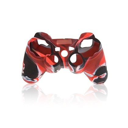 Silicone Case for PS3 Dualshock 3 GamePad D27 Red - Black