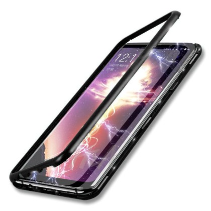 Magneto Bumper Case - Μαγνητική Θήκη Clear / Black (Samsung Gala