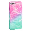 360 Full Cover Marble Case & Tempered Glass - No.6 Green / Pink 