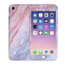360 Full Cover Marble Case & Tempered Glass - No.9 Blue / Pink (