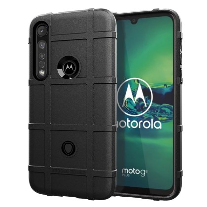 Anti Shock Rugged Armor Square Grid Tough Case Black (Motorola M