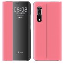 New Sleep Flip Cover Case Θήκη με Ημιδιάφανο Παράθυρο - Pink (Hu