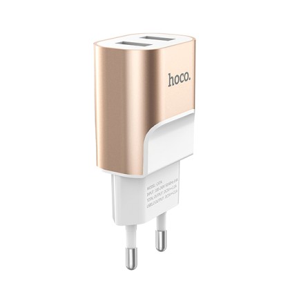 HOCO C47A Metal Charger Dual USB Φορτιστής 2.1A - Gold