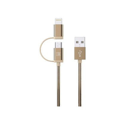 Data Cable SAS Luxury Braided 2in1 USB to Lightning / micro USB 