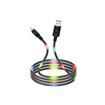 Data Cable XO NB108 USB-C 1m Black με LED