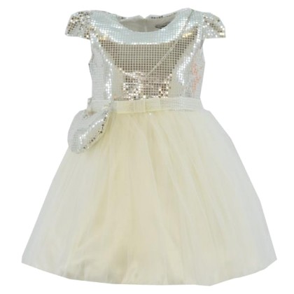 Παιδικό Φόρεμα Εβίτα 214284 Εκρού Ασημί Κορίτσι