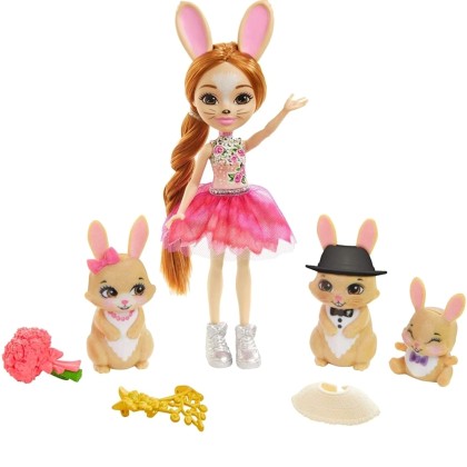 Mattel Enchantimals Royals Brystal Bunny Κούκλα Και Οικογένεια Λ