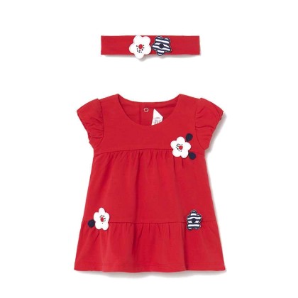 Mayoral Φόρεμα Κορδέλα Νεογέννητο Κορίτσι Χρώμα Κόκκινο