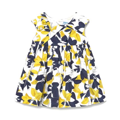 Mayoral Φόρεμα Σατέν Σταμπωτό Baby Κορίτσι Χρώμα Κίτρινο
