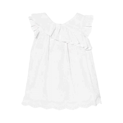 Mayoral Φόρεμα Κεντητό Baby Κορίτσι Χρώμα Λευκό