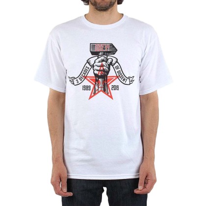 OBEY 3 DECADES OF DISSENT BASIC TEE WHITE