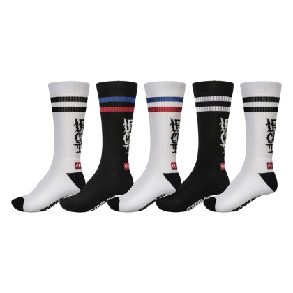 GLOBE LETS GET IT CREW SOCK 5 PACK ASSORTED
