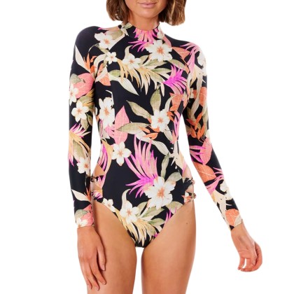 RIP CURL NORTH SHORE CHEEKY L/S SWIMSUIT BLACK