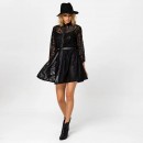 Access Fashion Μαύρο φορεμα δαντελα κουμπια (29-3037-124)