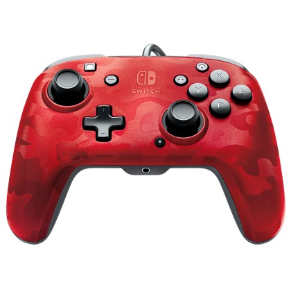 PDP Faceoff Deluxe+ Audio Wired Controller - Red Camo For Ninten