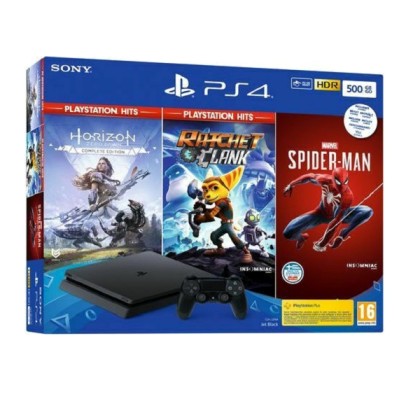 Sony PlayStation 4 500GB & Marvel`s Spider-Man & Horizon Zero Da