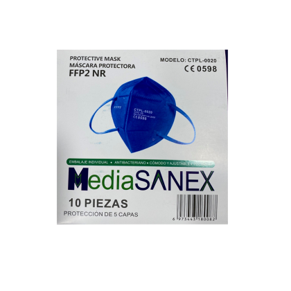 Media Sanex Μάσκα προστασίας CTPL-0020 FFP2 NR 10τμχ Blue 5-laye