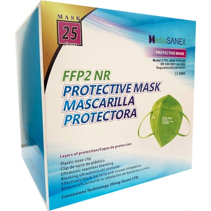 Media Sanex Μάσκα προστασίας CTPL-0020 FFP2 NR 50τμχ Light Green