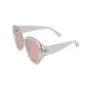 Τετράγωνα γυαλιά ηλίου με ροζ φακό και διάφανο σκελετό