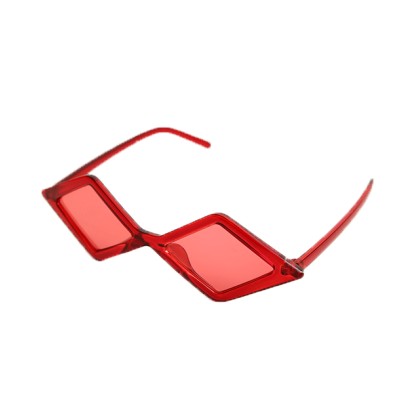 Πολυγωνικά γυαλιά ηλίου με κόκκινο φακό (Κόκκινο)