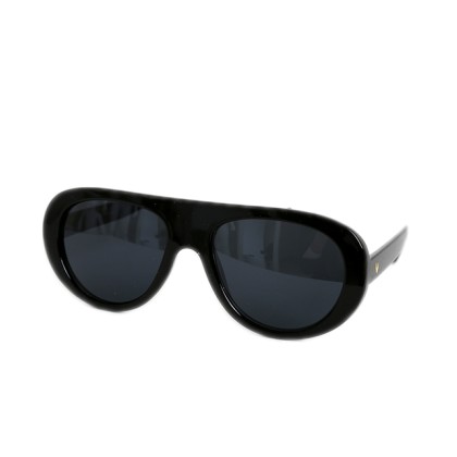 Κοκκάλινα οβάλ γυαλιά ηλίου (Μαύρο)