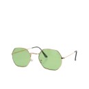 Γυαλιά ηλίου με πολύγωνο σκελετό και ανοικτό-πράσινο φακό